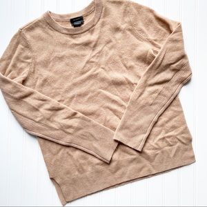 Halogen Cashmere Beige Crewneck Sweater Medium